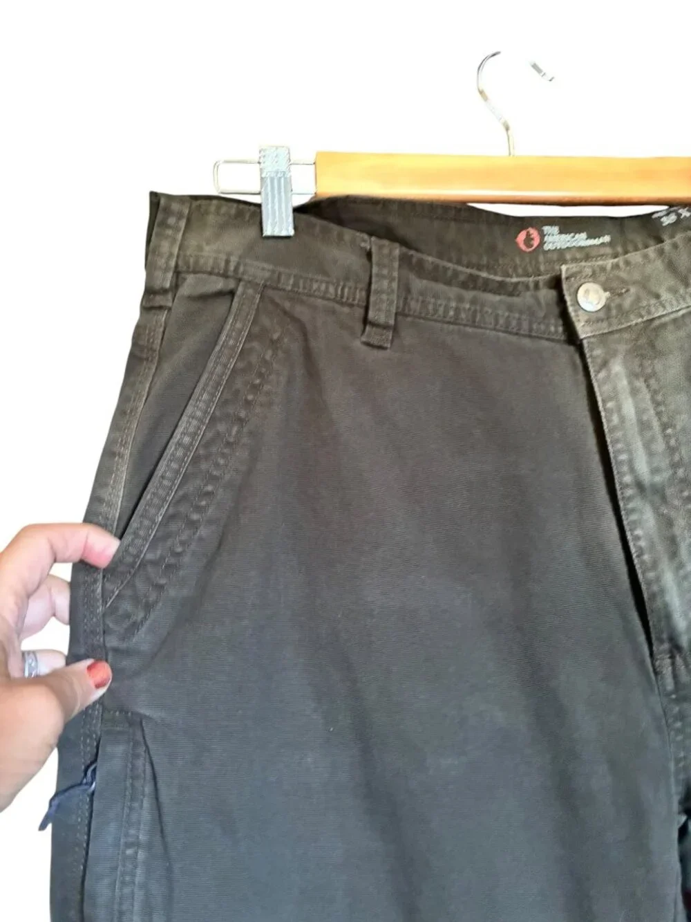 The American Outdoorsman Pants Mens 38x32 Brown Good Utility Canvas Workwear